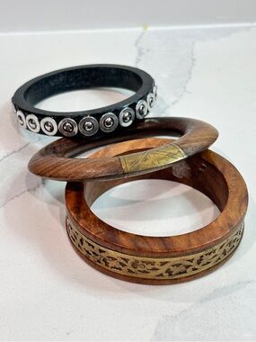 Bundle of Bangles - Wood and Metal Arm Party #001